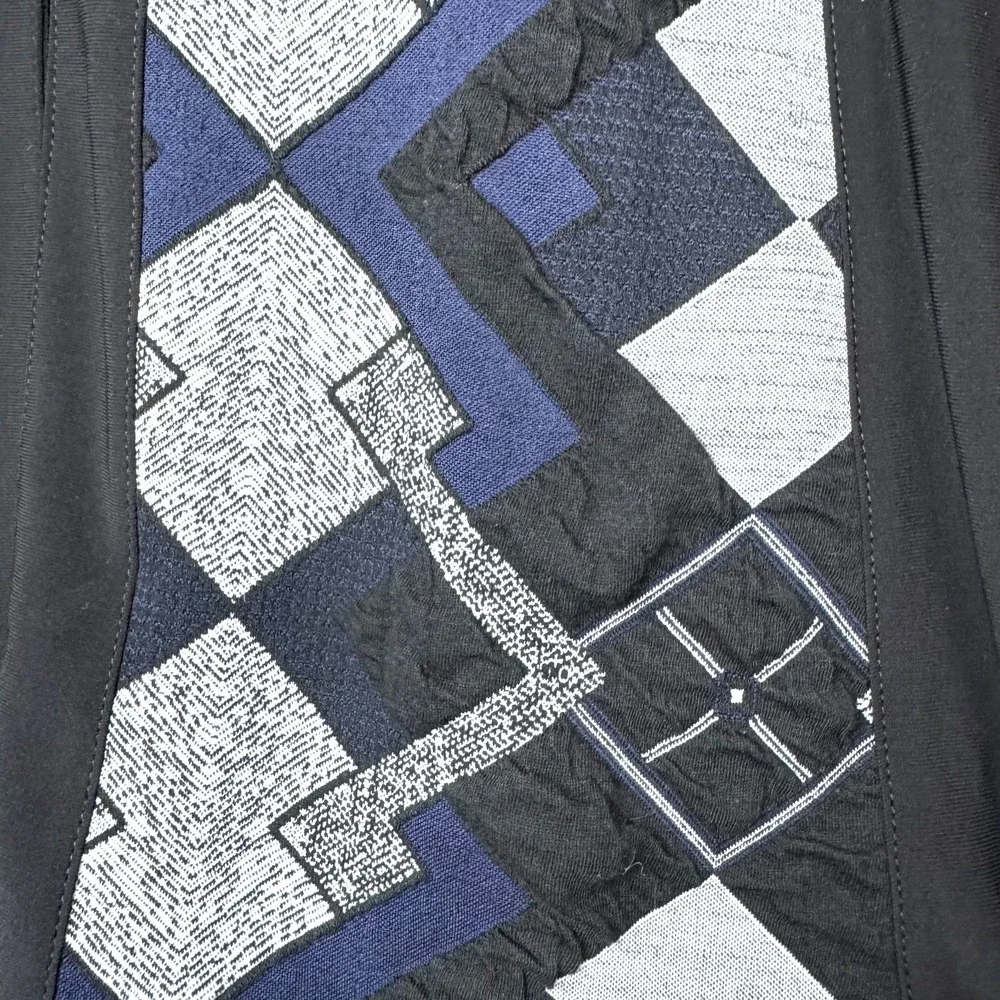 MIB Making it‎ Big Duster Jacket Womens 1X Black Blue Geometric Long Cardigan